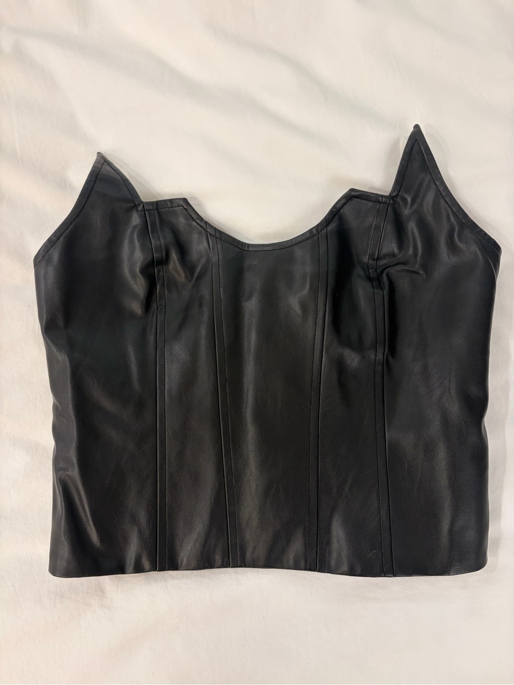 The Kript NWT Black Faux Leather Delvina Corset -